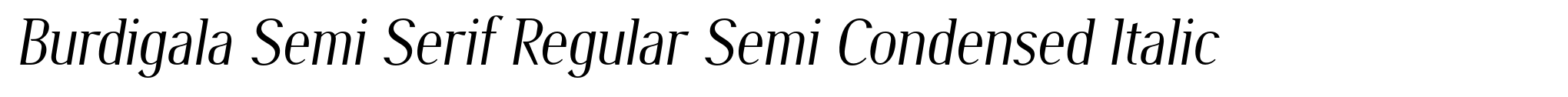 Burdigala Semi Serif Regular Semi Condensed Italic image